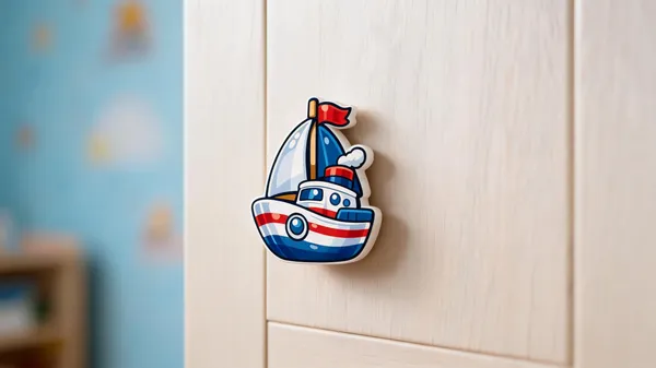 Multicolor__Wood_Sailboat_Shaped_Knob_For_Children'S_Room,_Cabinets,_Drawers,_Nautical-Themed_Furniture