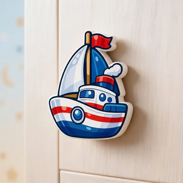 Multicolor__Wood_Sailboat_Shaped_Knob_For_Children'S_Room,_Cabinets,_Drawers,_Nautical-Themed_Furniture