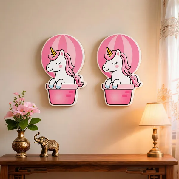 Pink_And_White__Wood_Wall_Plaque_For_Children'S_Room,_Nursery