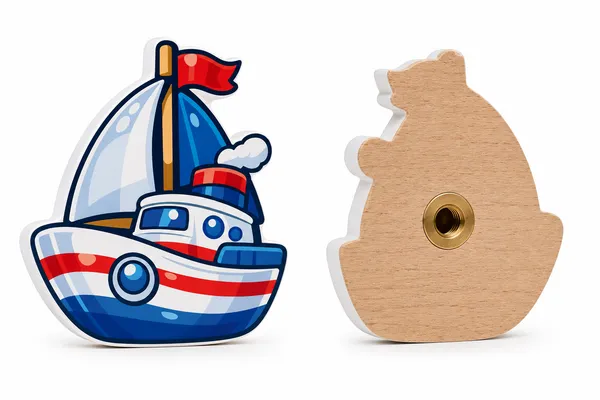 Multicolor__Wood_Sailboat_Shaped_Knob_For_Children'S_Room,_Cabinets,_Drawers,_Nautical-Themed_Furniture