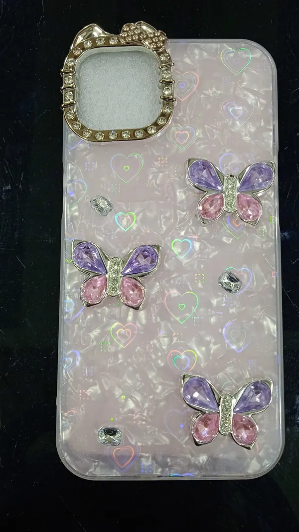 Iridescent_Butterfly_Decorative_Phone_Case_For_Iphone_14