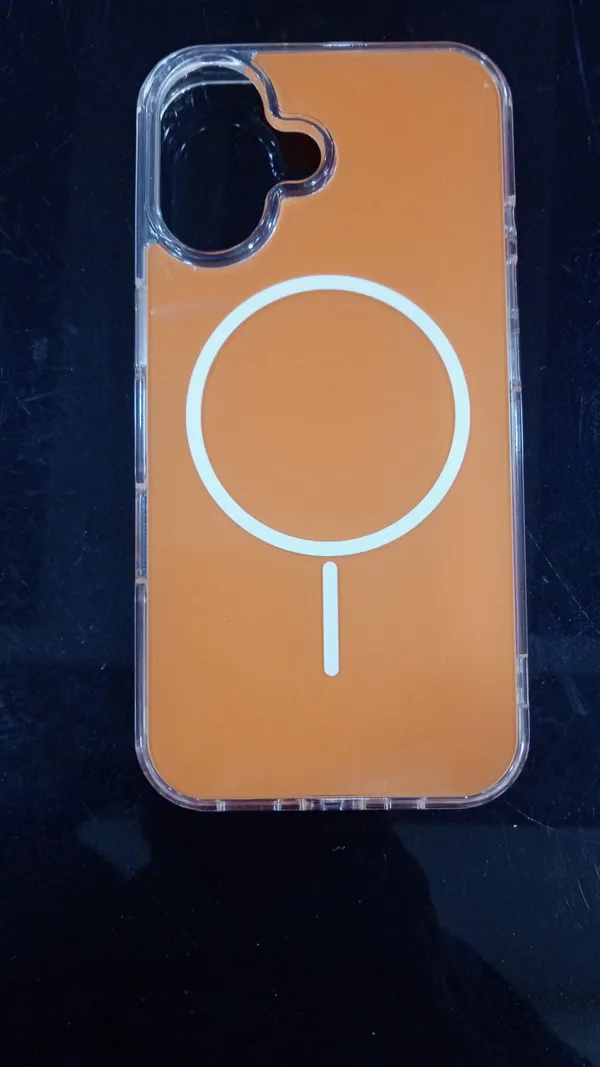 Orange_Clear_Magnetic_Ring_Phone_Case_For_Iphone_16
