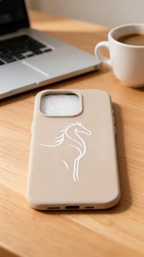 Beige_Horse_Design_Acrylic_Phone_Case_For_Iphone_16_Pro