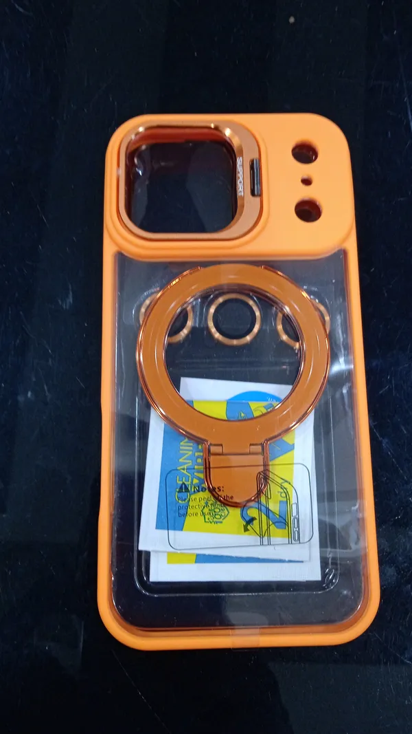 Orange_Magnetic_Ring_Phone_Case_For_Iphone_17_Pro