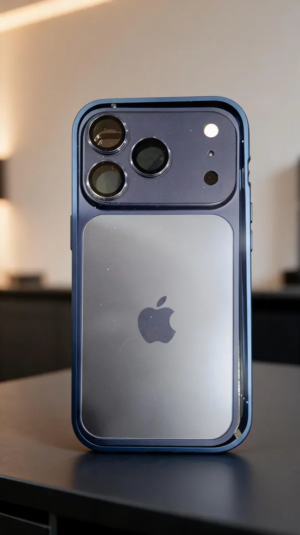 Sia_Dark_Blue_Metal_Frame_Camera_Cutout_Phone_Case_For_iPhone_14_Pro_Gold_Apple_Logo_Triple_Camera_Metal_Frame_Phone_Case_iPhone_16_Pro_Max_Orange_Metal_Frame_Camera_Cutout_Phone_Case_For_iPhone_16_Pro__iPhone_16_Pro_Max_|Convert_to_17_pro_/17_Pro_Max_Style_Premium__Converter_Cover_Max_(Dark_Blue)