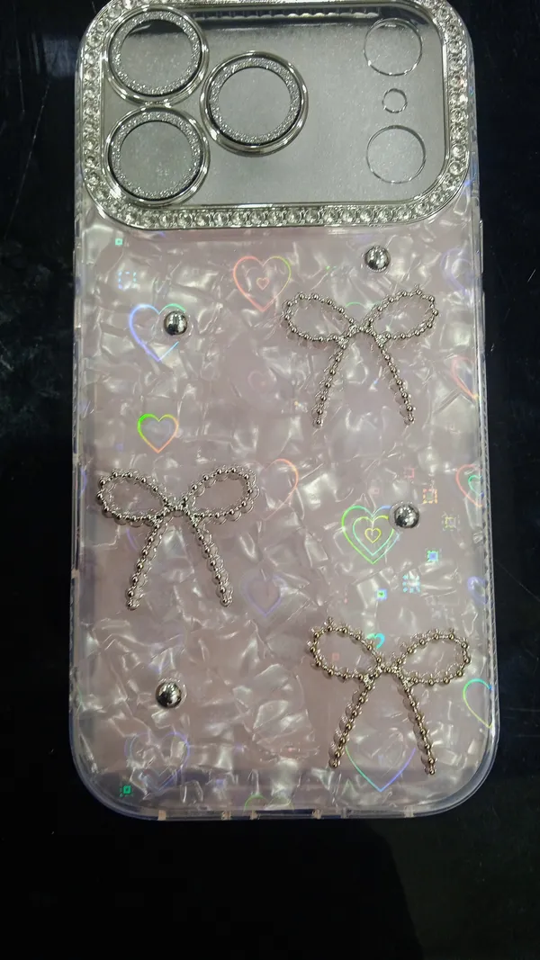 Sia_Pink_Iridescent_Bow_Acrylic_Case_For_Iphone_17_Pro_Max