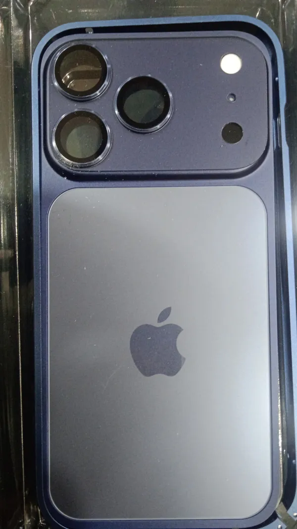 Sia_Dark_Blue_Metal_Frame_Camera_Cutout_Phone_Case_For_iPhone_14_Pro_Gold_Apple_Logo_Triple_Camera_Metal_Frame_Phone_Case_iPhone_16_Pro_Max_Orange_Metal_Frame_Camera_Cutout_Phone_Case_For_iPhone_16_Pro__iPhone_16_Pro_Max_|Convert_to_17_pro_/17_Pro_Max_Style_Premium__Converter_Cover_Max_(Dark_Blue)