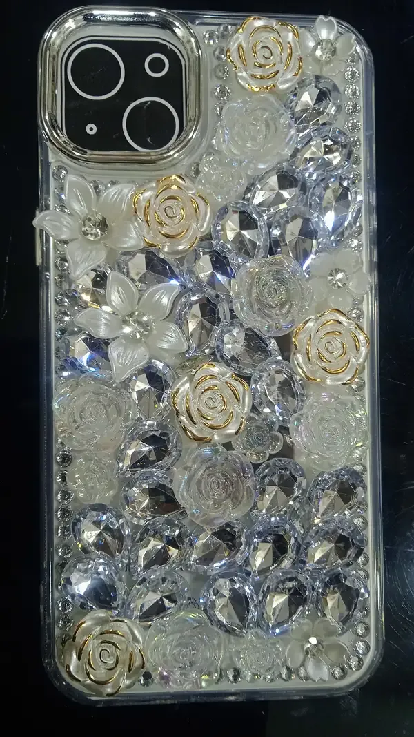 Sia_Transparent_Floral_Rhinestone_Phone_Case_For_Iphone_14_Plus