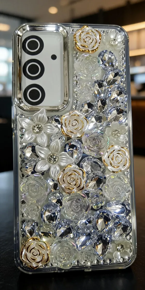 Sia_Transparent_Floral_Crystal_Embellished_Phone_Case_For_Samsung_S24_Fe
