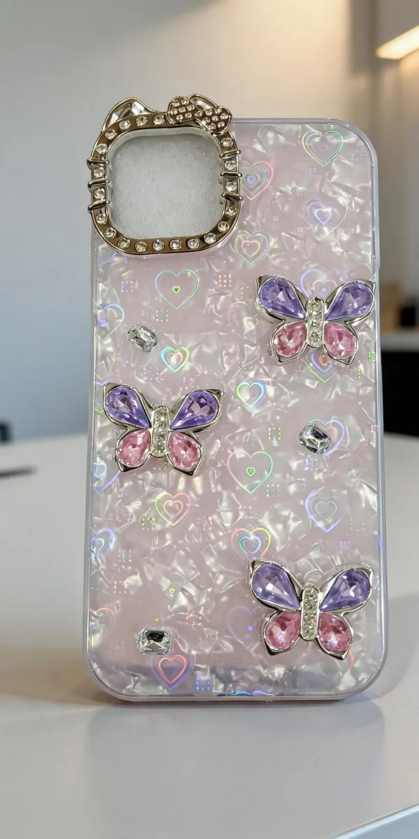 Iridescent_Butterfly_Decorative_Phone_Case_For_Iphone_14