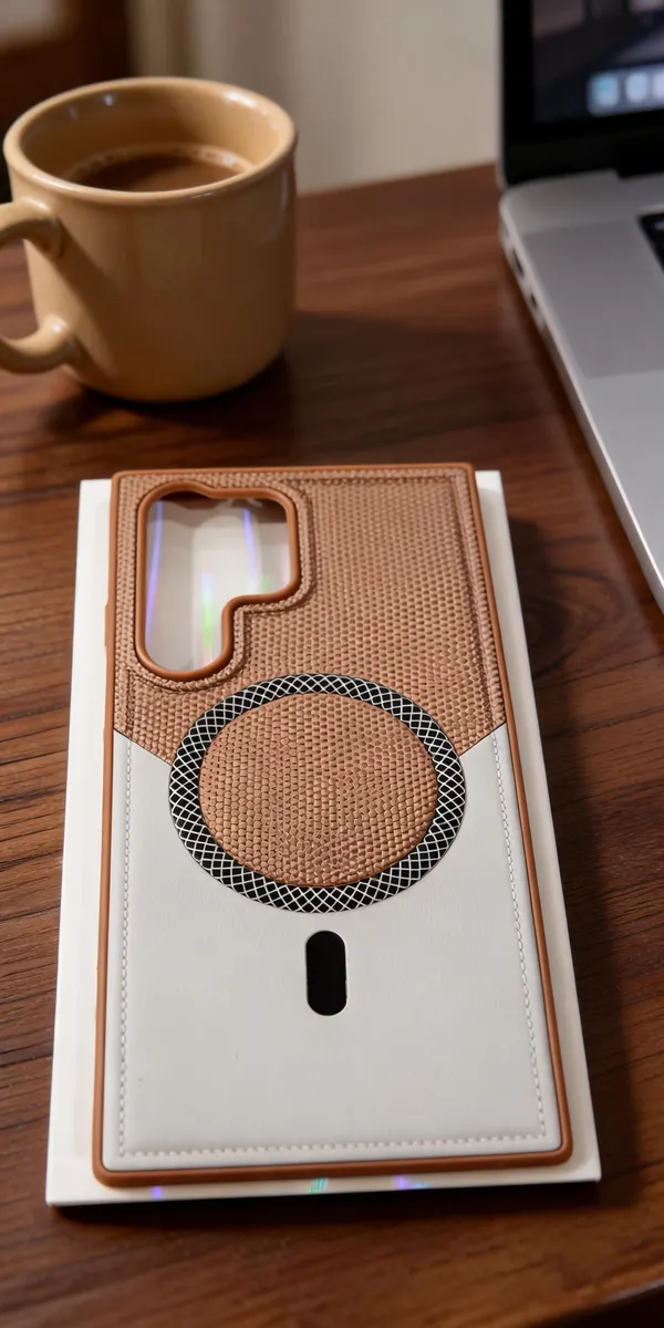 Brown_Textured_Camera_Cutout_Acrylic_Phone_Case_Samsung_S23_Ultra