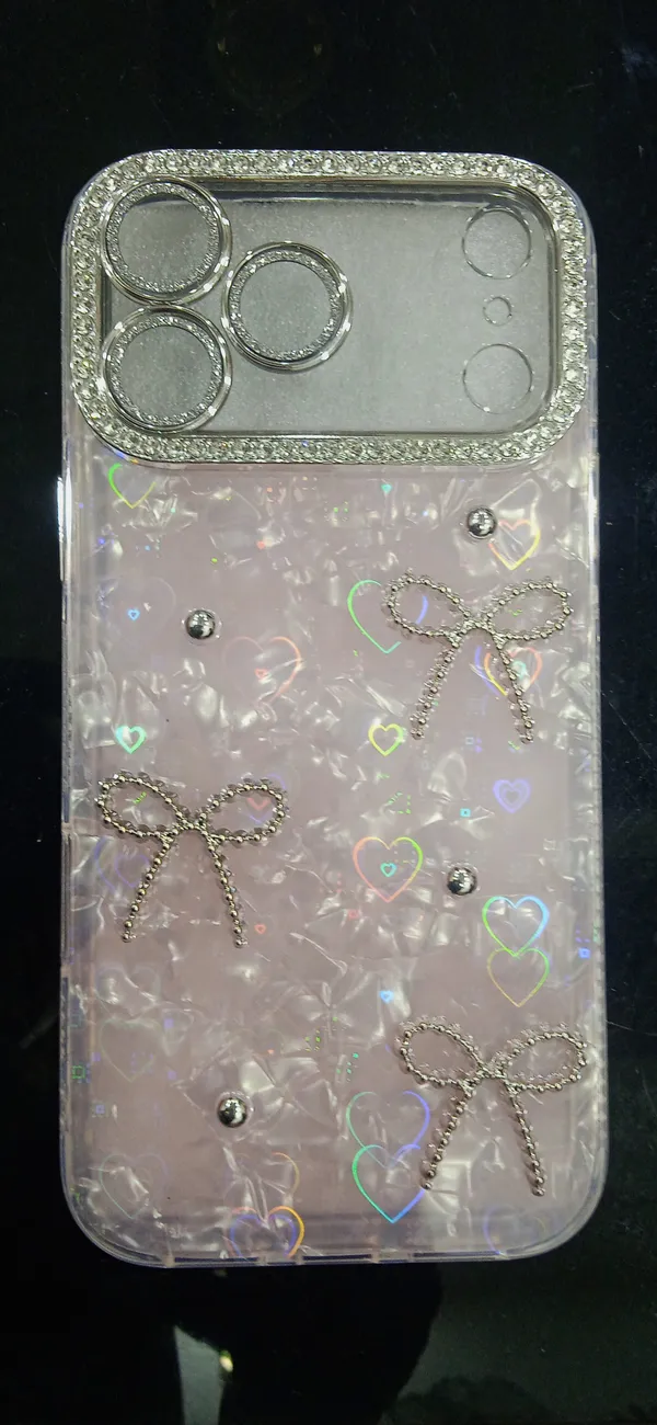Sia_Pink_Bow_Embellished_Acrylic_Case_For_Iphone_17_Pro