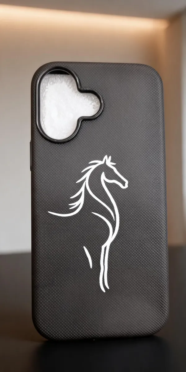Black_Textured_Horse_Print_Acrylic_Phone_Case_For_Iphone_16_
