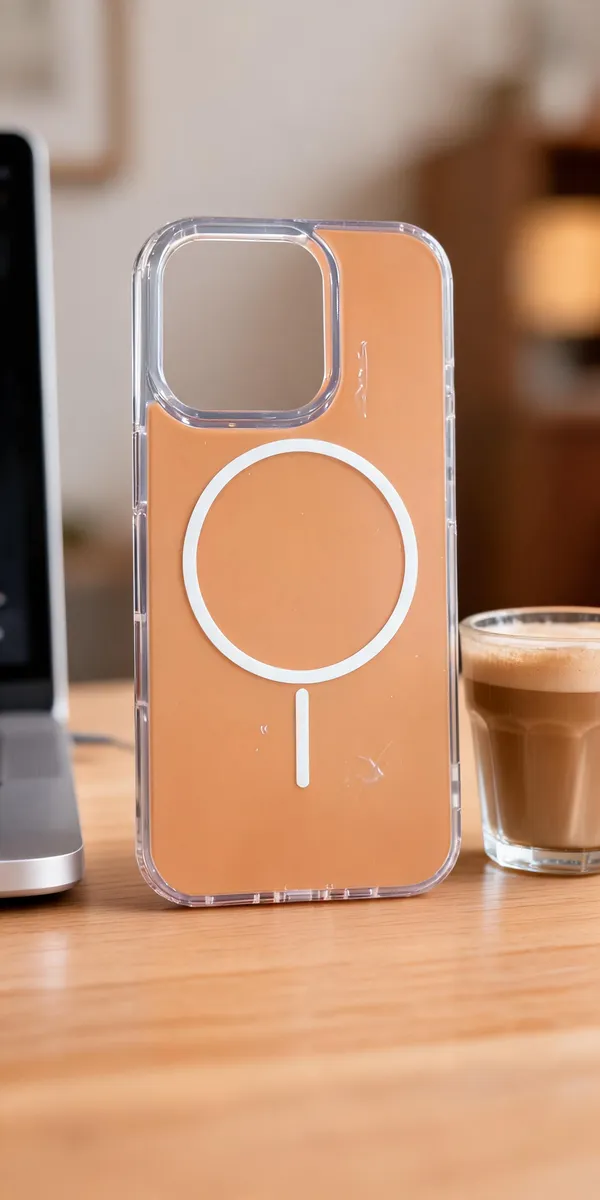 Tan_Magnetic_Ring_Acrylic_Phone_Case_For_Iphone_16_Pro