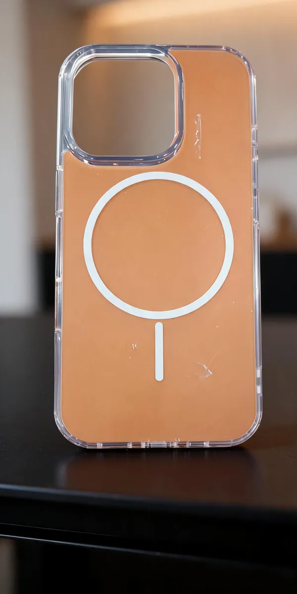 Tan_Magnetic_Ring_Acrylic_Phone_Case_For_Iphone_16_Pro
