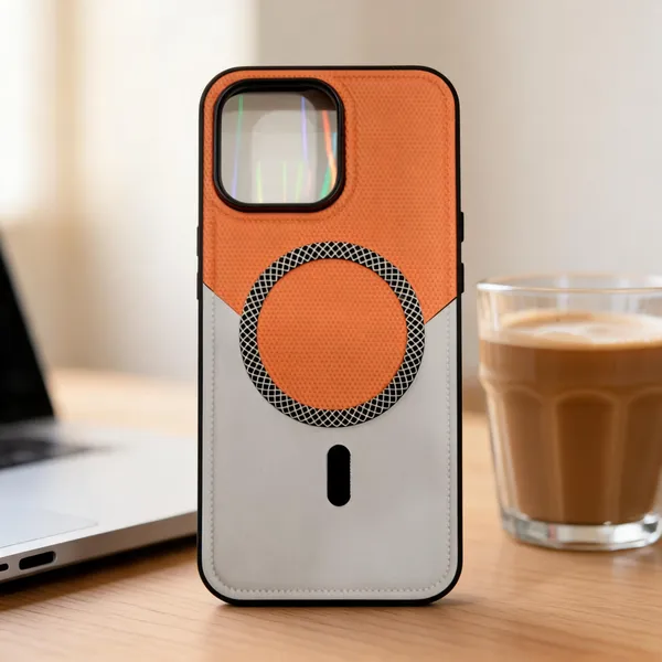 Orange_White_Ring_Design_Acrylic_Phone_Case_For_iPhone_16_Pro_Max