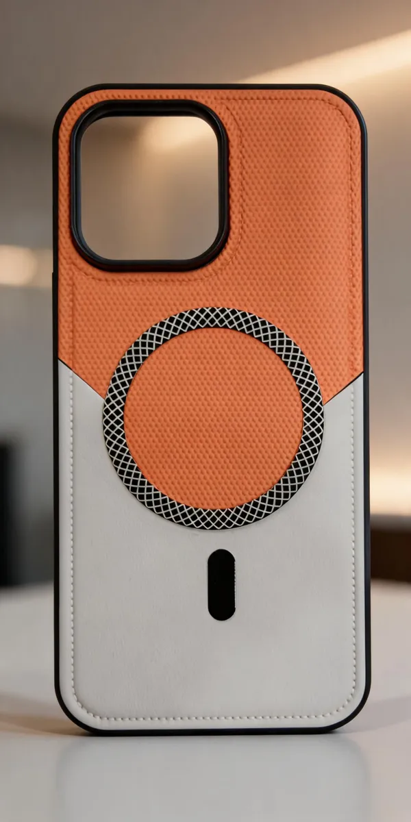 Orange_White_Ring_Design_Acrylic_Phone_Case_For_iPhone_16_Pro_Max