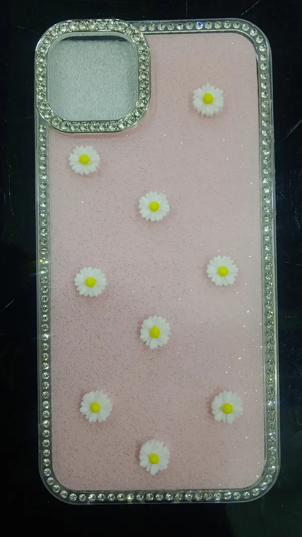 Sia_Pink_Glitter_Daisy_Rhinestone_Phone_Case_For_Iphone_15_Plus