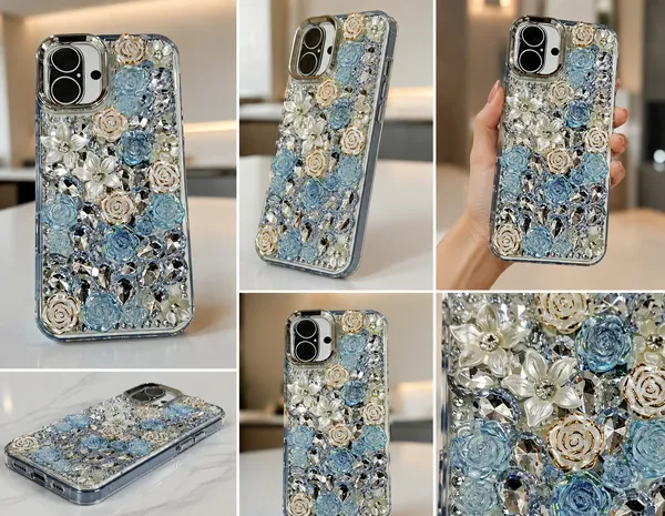 Sia_Transparent_3D_Floral_Rhinestone_Acrylic_Case_For_Iphone_15_PLUS