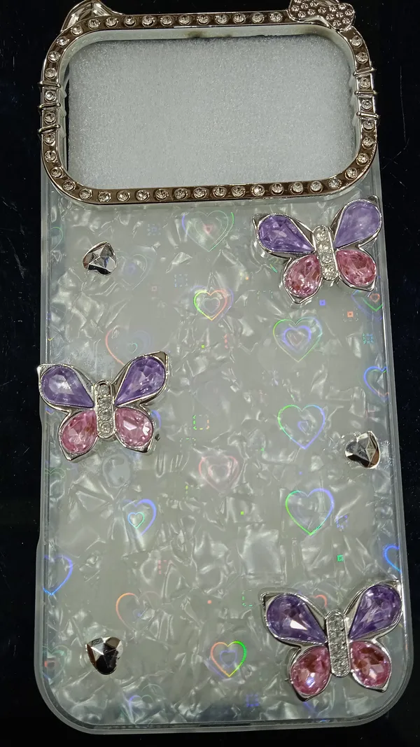 pink_Iridescent_Butterfly_Embellished_Phone_Case_Iphone_17_Pro_Max