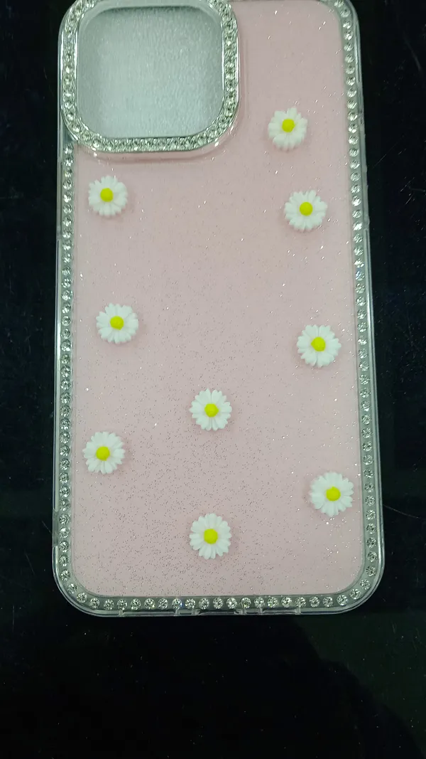 Pink_Daisy_Rhinestone_Phone_Case_For_Iphone_15_Pro_Max