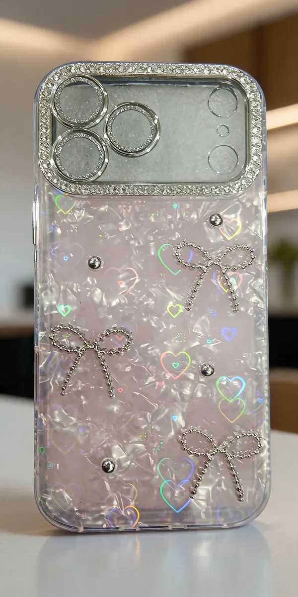 Sia_Pink_Bow_Embellished_Acrylic_Case_For_Iphone_17_Pro