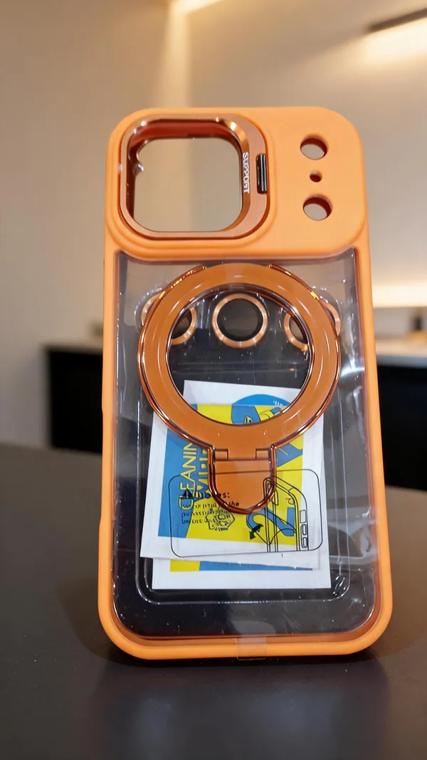 Orange_Magnetic_Ring_Phone_Case_For_Iphone_17_Pro