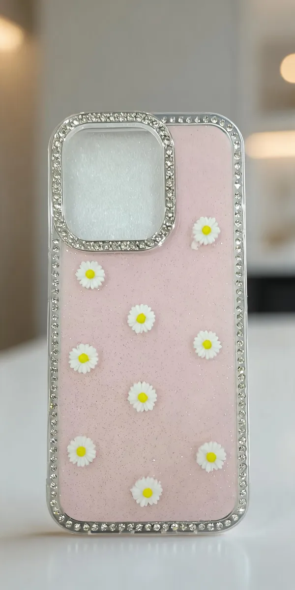 Pink_Floral_Rhinestone_Phone_Case_For_Iphone_16_Pro