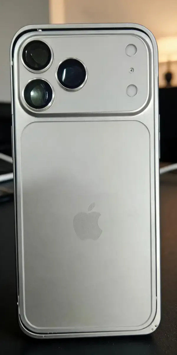 Sia_Grey_Metal_Frame_Phone_Case_For_Iphone_14_Pro_Max_Convert_to_17_pro_/17_Pro_Max_Style_Premium__Converter_Cover_Max_(silver)