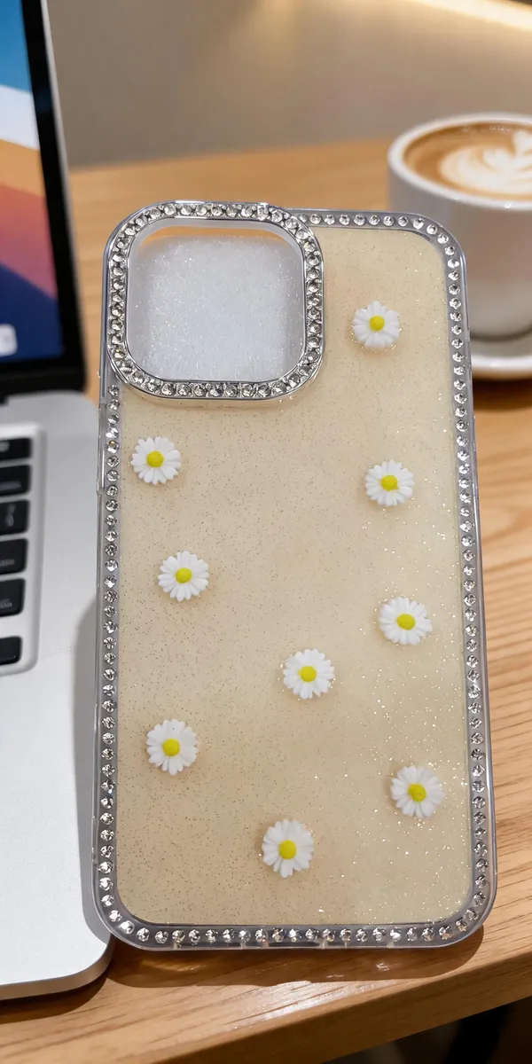 Sia_Yellow_Glitter_Daisy_Rhinestone_Case_For_Iphone_15_Pro_Max