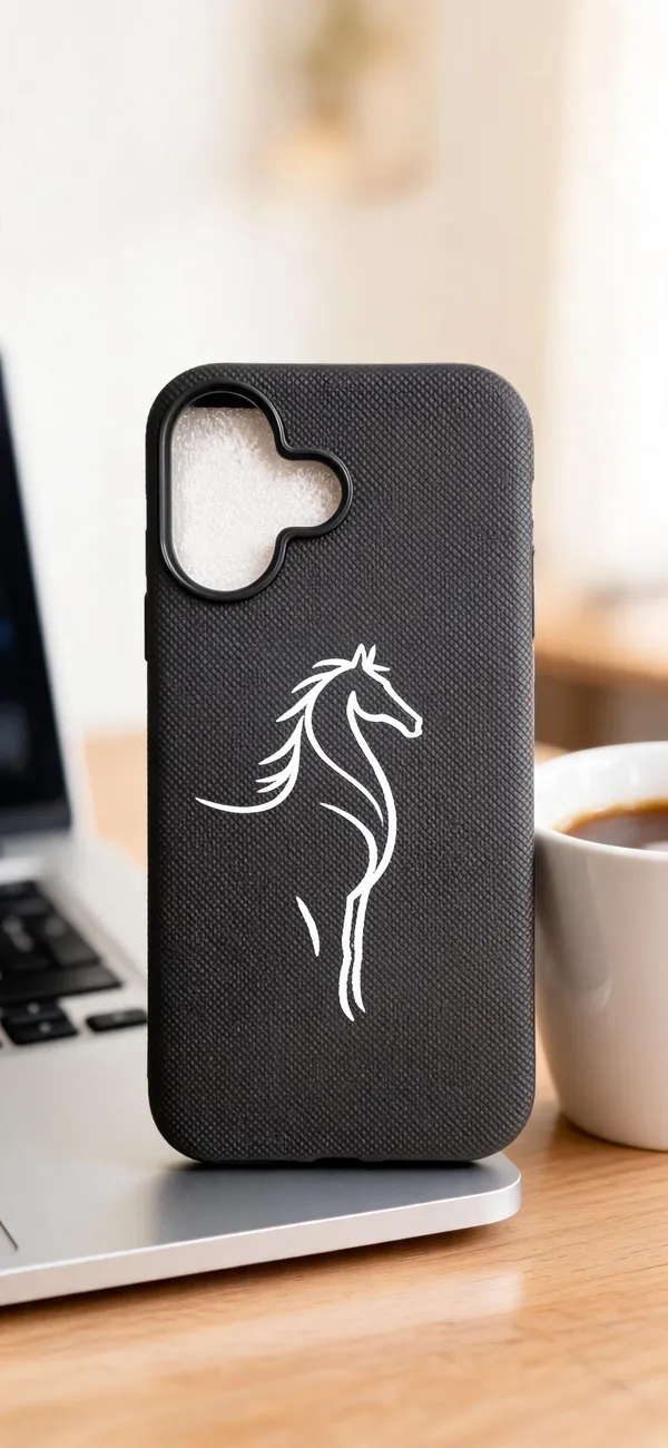 Sia_Black_Horse_Print_Textured_Phone_Case_For_Iphone_16