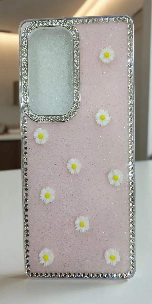 Sia_Pink_Floral_Rhinestone_Phone_Case_For_Samsung_S25_Ultra