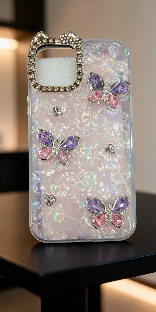 Pink_Clear_Iridescent_Butterfly_Decorative_Phone_Case_Iphone_16
