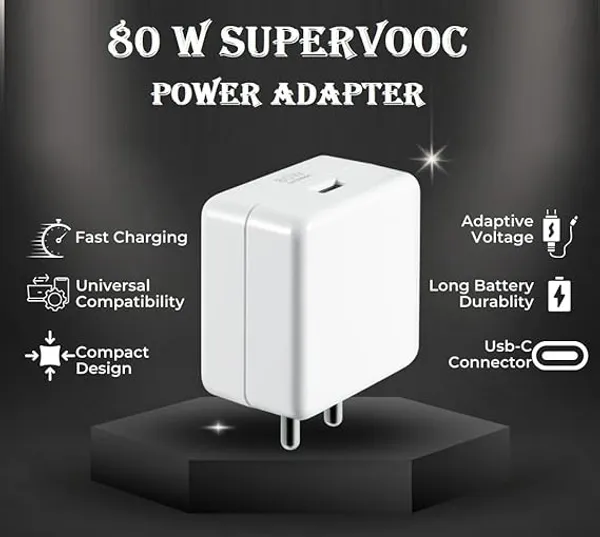 White_80W_Supervooc_Usb_Power_Adapter