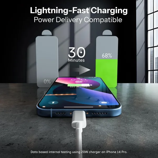 White_Nylon_Braided_Usb-C_To_Lightning_Mfi_Charging_Cable