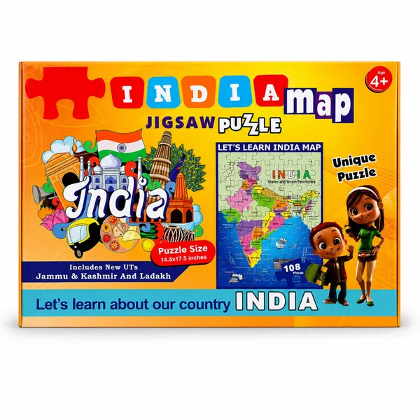 India_And_World_Map_108_Pieces_Jigsaw_Puzzle__(Pack_Of_2_)