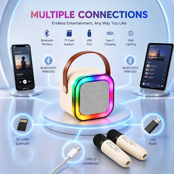 Portable_Bluetooth_Karaoke_Speaker_with_2_Wireless_Mics_For_Kids