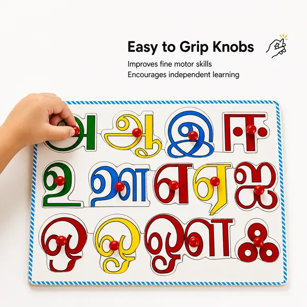 Tamil_Alphabet_-_Uyir_Ezhuthukal_(_Vowels)__Wood_Knob_Puzzle_Board_For_Kids