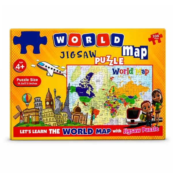World_Map_108__Pieces_Cardboard_Jigsaw_Puzzle_For_Kids