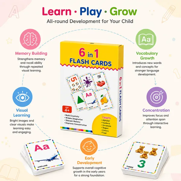 6_in_1_Flash_Card_Multicolor_Paper_Cardstock_Flash_Cards_Set_For_Kids