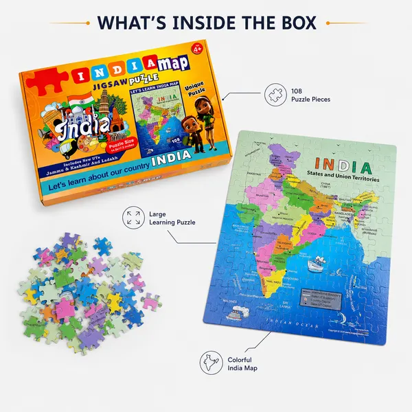 India_And_World_Map_108_Pieces_Jigsaw_Puzzle__(Pack_Of_2_)
