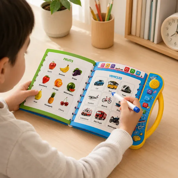 Multicolor_Plastic_Electronic_Components_Interactive_Learning_Book_For_Kids__(_Audio_Book_)_Intelligence_Book