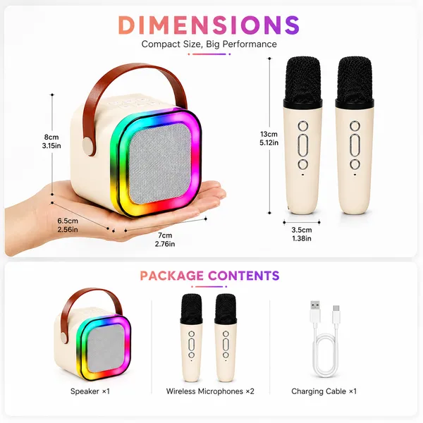 Portable_Bluetooth_Karaoke_Speaker_with_2_Wireless_Mics_For_Kids