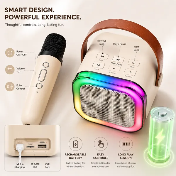 Portable_Bluetooth_Karaoke_Speaker_with_2_Wireless_Mics_For_Kids