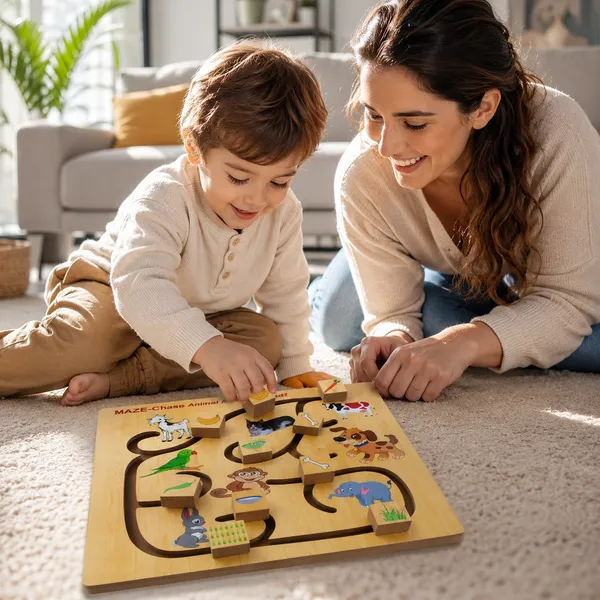 Wooden_Maze_Chase_Game_For_Kids_-_Chase_Animal_And_their_Food