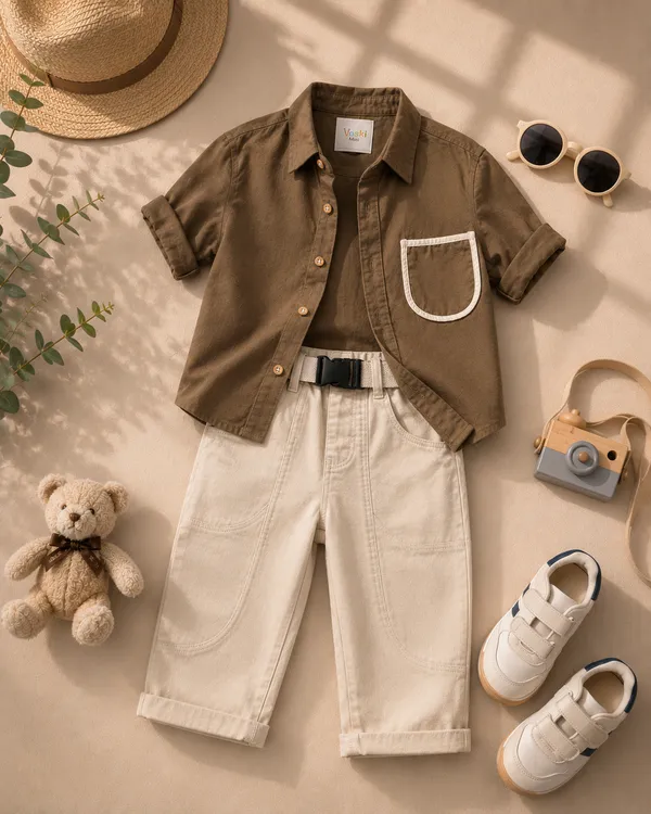 Beige_And_Brown_Premium_And_Elegant_Cotton_2_Pc_Set_For_Boys