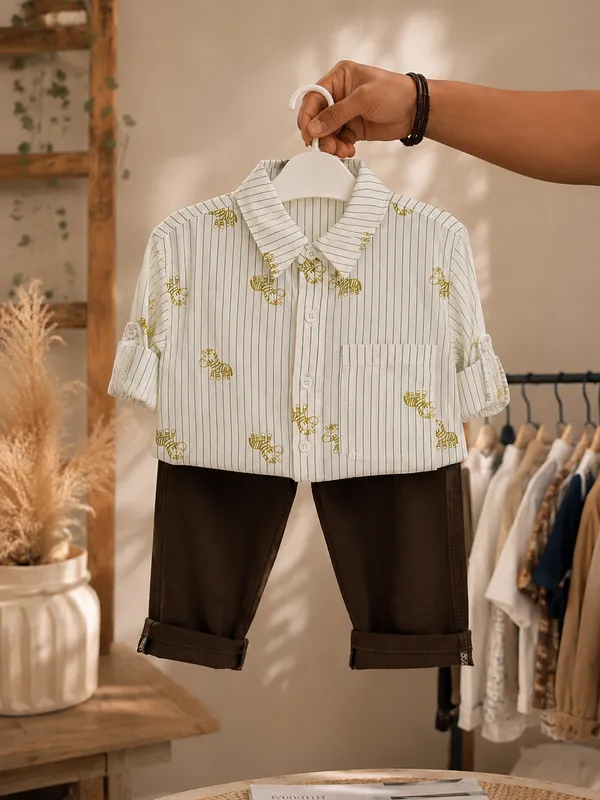 White_And_Green_Premium_And_Elegant_Cotton_2_Pc_Set_For_Boys