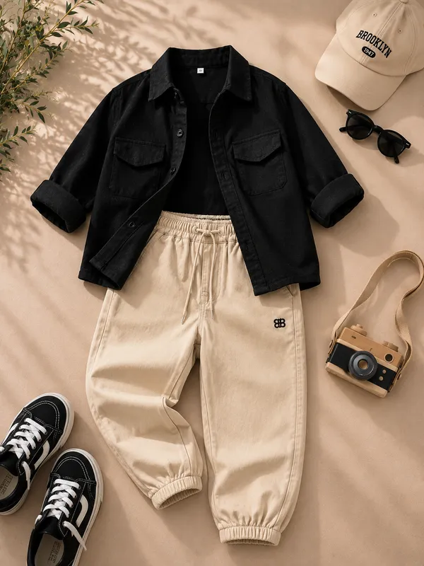Black_And_Beige_Premium_And_Elegant_Cotton_2_Pc_Set_For_Boys