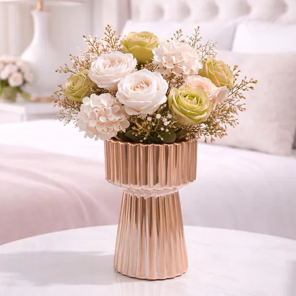 Ceramic_Ribbed_Pedestal_Premium_Vase_For_Home_Decor