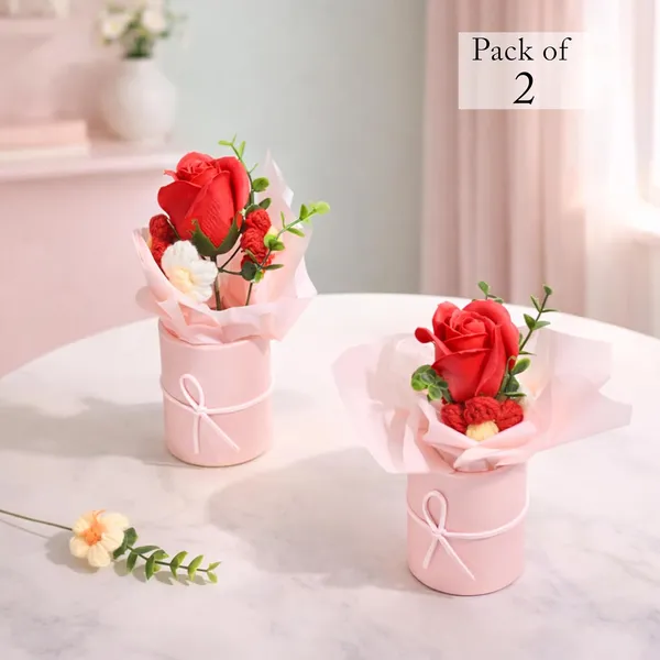Artificial_Rose_And_Daisy_Flower_Bouquet_In_Box_For_Home_Decor